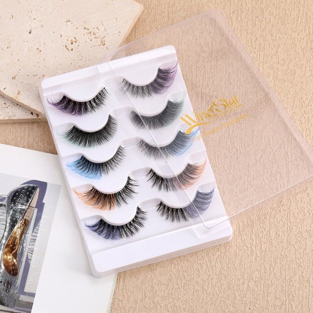 WS-C1 colorful 5 pairs strip eyelashes