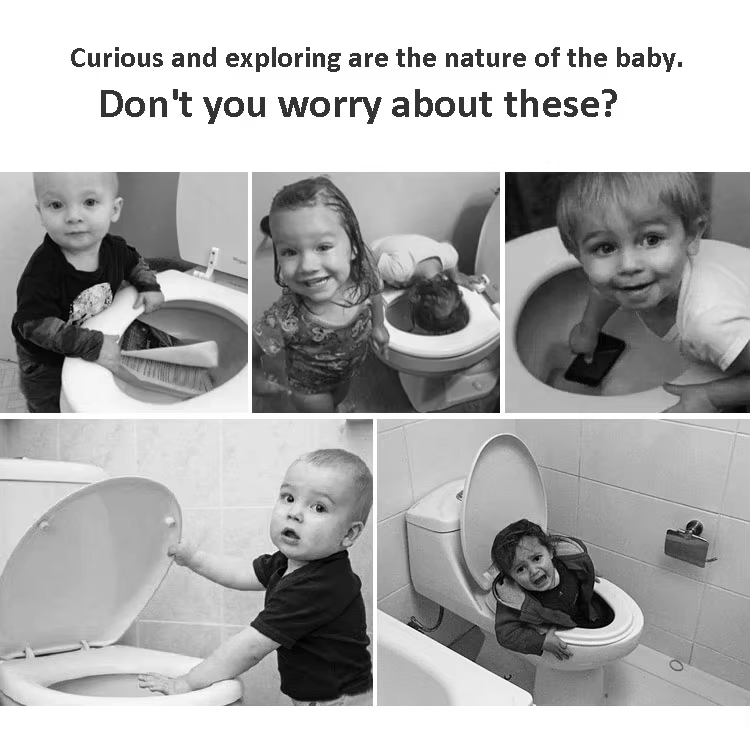 Baby Toilet Safety Lock – Child Proof Toilet Seat Cover Lock with 3M Adhesive | Durable ABS & TPR Materials