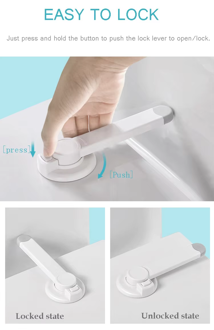 Baby Toilet Safety Lock – Child Proof Toilet Seat Cover Lock with 3M Adhesive | Durable ABS & TPR Materials