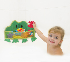 Animal Head Corner Caddy – Suction Cup Bath Toy Organizer with Drain Holes, Wall Mounted Baby Bathroom Storage Basket for Kids
