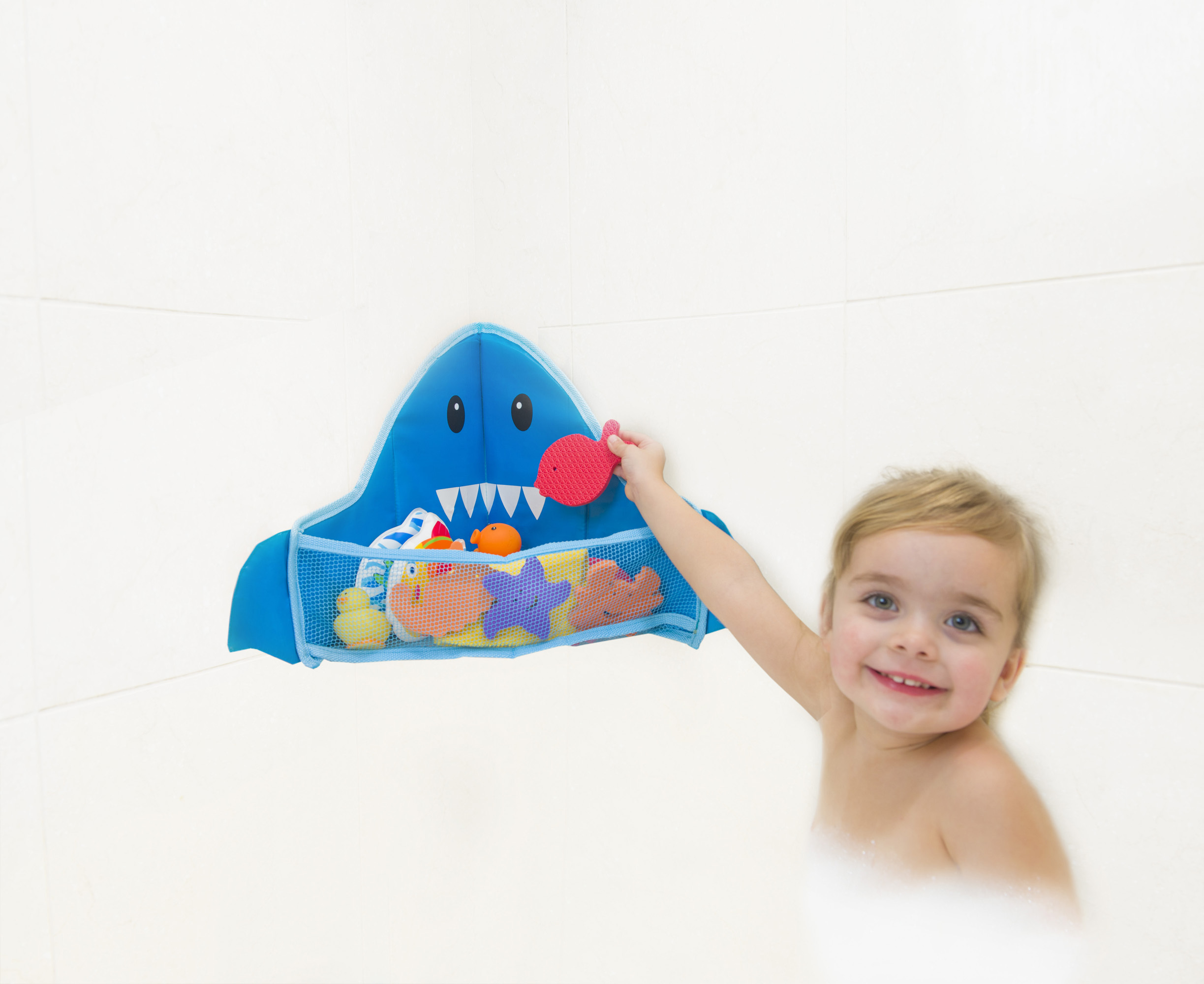 Animal Head Corner Caddy – Suction Cup Bath Toy Organizer with Drain Holes, Wall Mounted Baby Bathroom Storage Basket for Kids