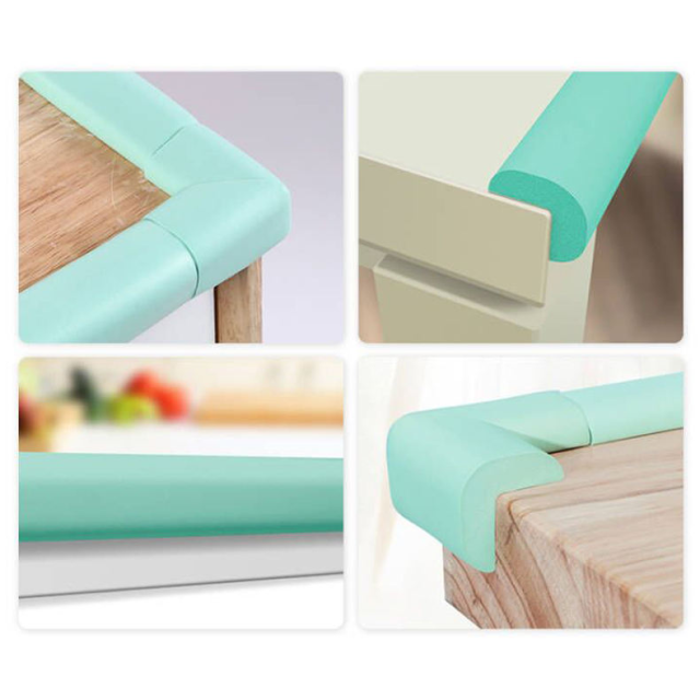 NBR Material Soft L-Shape Furniture Baby Safety Edge & Corner Guards – Transparent/White Protective Bumpers for Tables & Cabinets