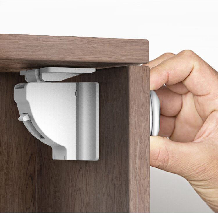 New Products Safety Baby Magnetic Cabinet Locks – 4 Locks + 1 Key, Child Proof Cupboard Door Lock Set for Home Safety