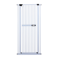 Robust Steel Tube Extra Tall Auto Close Child Safety Gate – Pressure Mounted Pet Gate for Stairs & Doorways