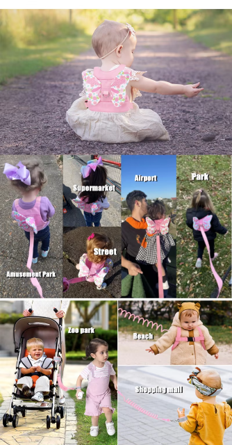 Kids Harness Leash with Anti-Lost Wrist Link – Child Walking Safety Tether for Ages 1-5, Travel & Outdoor Use