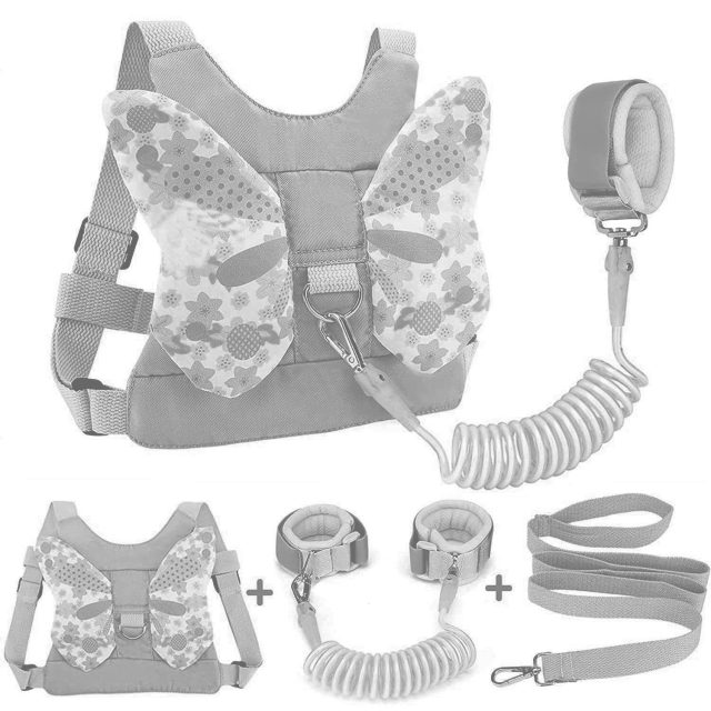 Kids Harness Leash with Anti-Lost Wrist Link – Child Walking Safety Tether for Ages 1-5, Travel & Outdoor Use