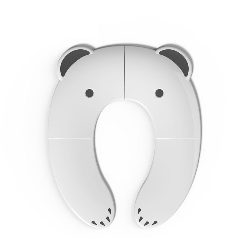 Patented Cute Bear Design Foldable Portable Toilet Training Seat for Kids – Non-Slip PP Material, Indoor & Outdoor Use