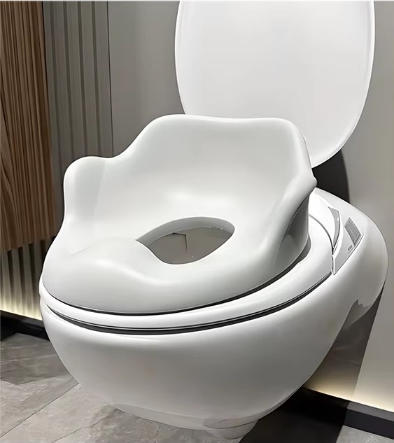 Universal Smart Baby Toilet Seat Cover – Conductive Flap, Auto Functions, Non-Slip Suction Cups, High Backrest & Grab Bar