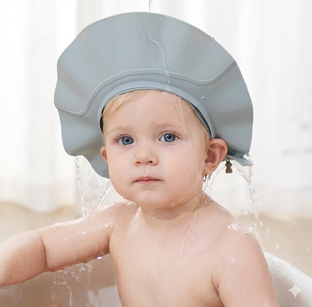 Free Sample Soft Baby Shampoo Visor – Adjustable Bath Head Protector for Kids, Waterproof Eye & Face Shield During Hair Wash