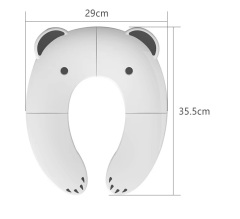 Patented Cute Bear Design Foldable Portable Toilet Training Seat for Kids – Non-Slip PP Material, Indoor & Outdoor Use