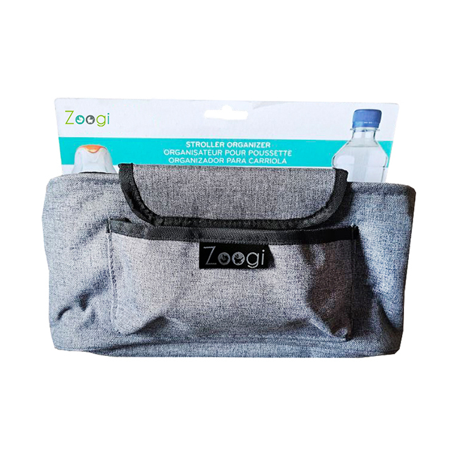 Universal Stroller Organizer - Multi-Compartment Baby Stroller Caddy with Insulated Cup Holders, Detachable Wristlet, Universal Fit for Umbrella, Jogger, Full-Size Strollers (Gray)