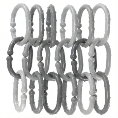 18-Pack BPA-Free Teething-Safe Linkable Toy Chains for Strollers, Car Seats & Play Mats | Multi-Sensory Development & Travel-Friendly Baby Toys (Grey)