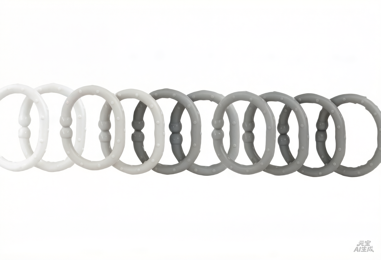 18-Pack BPA-Free Teething-Safe Linkable Toy Chains for Strollers, Car Seats & Play Mats | Multi-Sensory Development & Travel-Friendly Baby Toys (Grey)