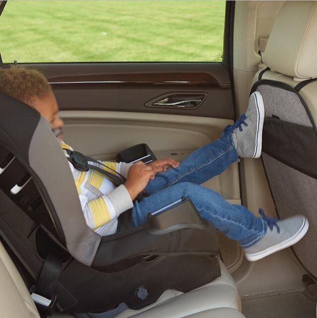 Car Seat Kick Mat - Waterproof Anti-Kick Back Seat Protector with Storage Pockets, UPF 50+ UV Shield, Non-Slip Car Seat Back Cover for SUV, Sedan, Truck (Universal Fit)