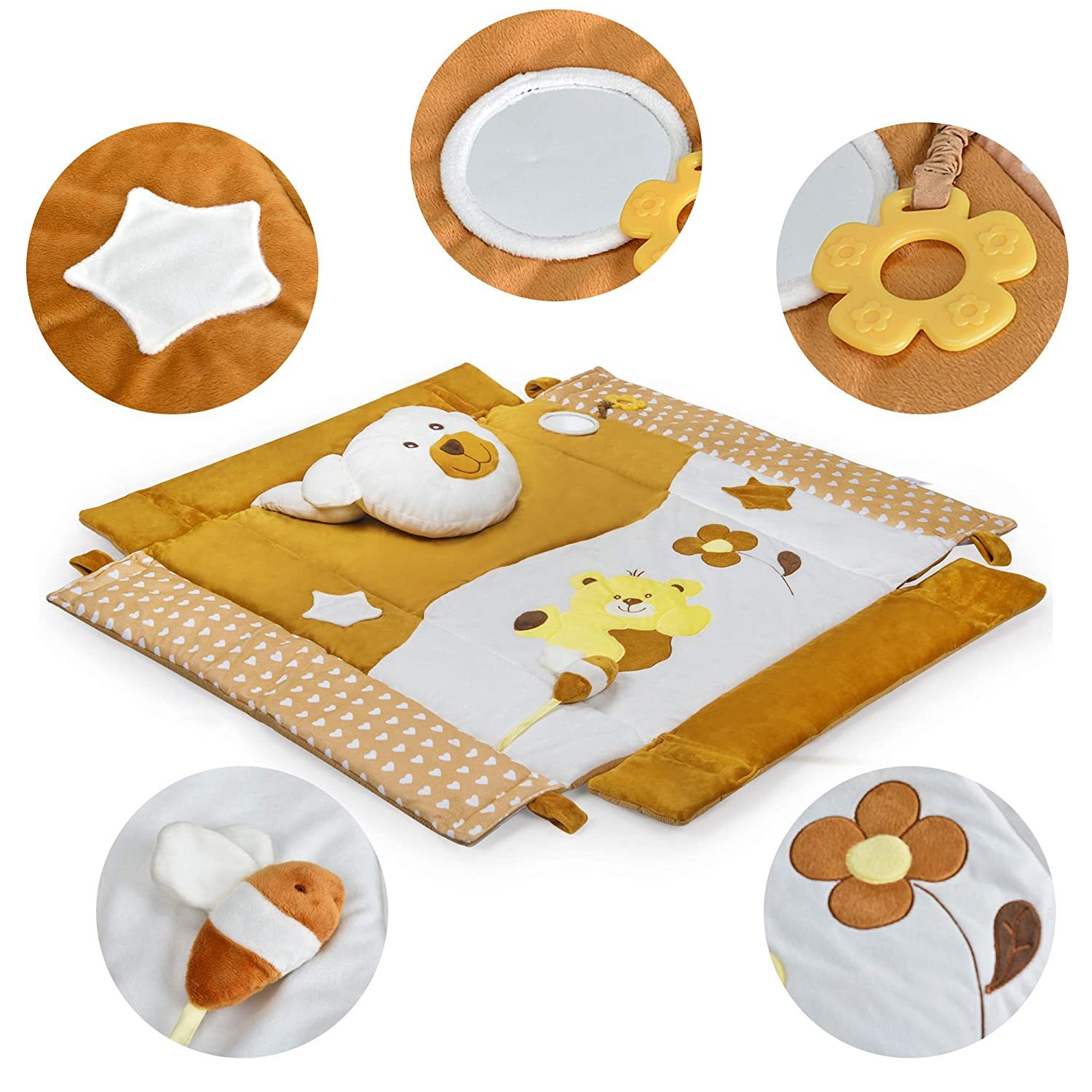 Baby Play Gym Mat Plush Material Interactive Toys Square Design 0+ 3M+ 6M+ Months