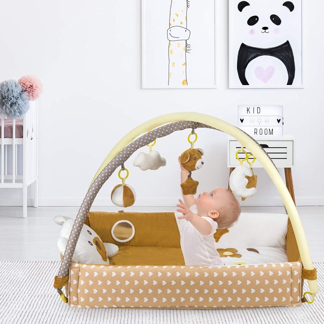 Baby Play Gym Mat Plush Material Interactive Toys Square Design 0+ 3M+ 6M+ Months