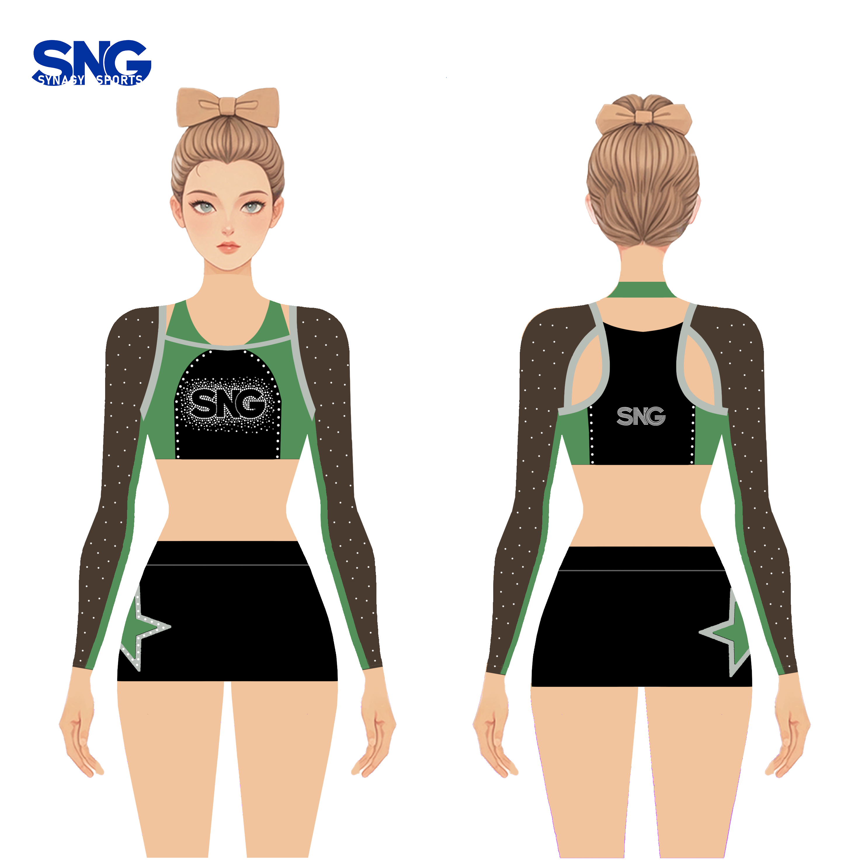 Design Your Own Allstar Cheerleading Uniforms - Red Black White Youth Girls Competition Uniform for Sports Games