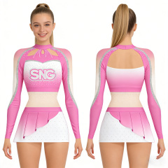Rhinestone Cheerleading Uniforms Custom Girls Youth Kids Outfits Sideline Cheer Squad Team Uniform Wear