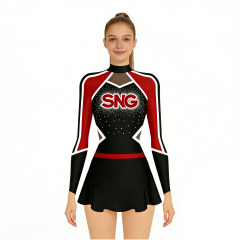 Red Black Sideline Cheer Uniforms Youth Plain Orange Blue Sublimated Screen Print Cheer Extreme Uniforms Apparel