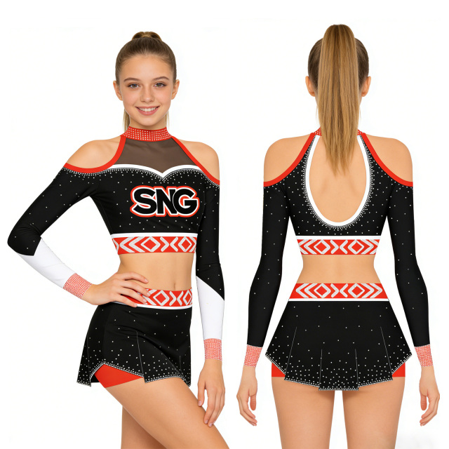 Design Cheerleading Uniforms Custom Logo Pattern Service Personalized Outfits For Youth Cheerleading Squad