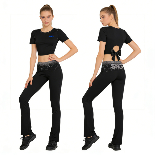 Cheer Practice Wear Cheerleading Practice Set Shorts Top Rhinestone Design For Kids Youth Girls Training Outfits