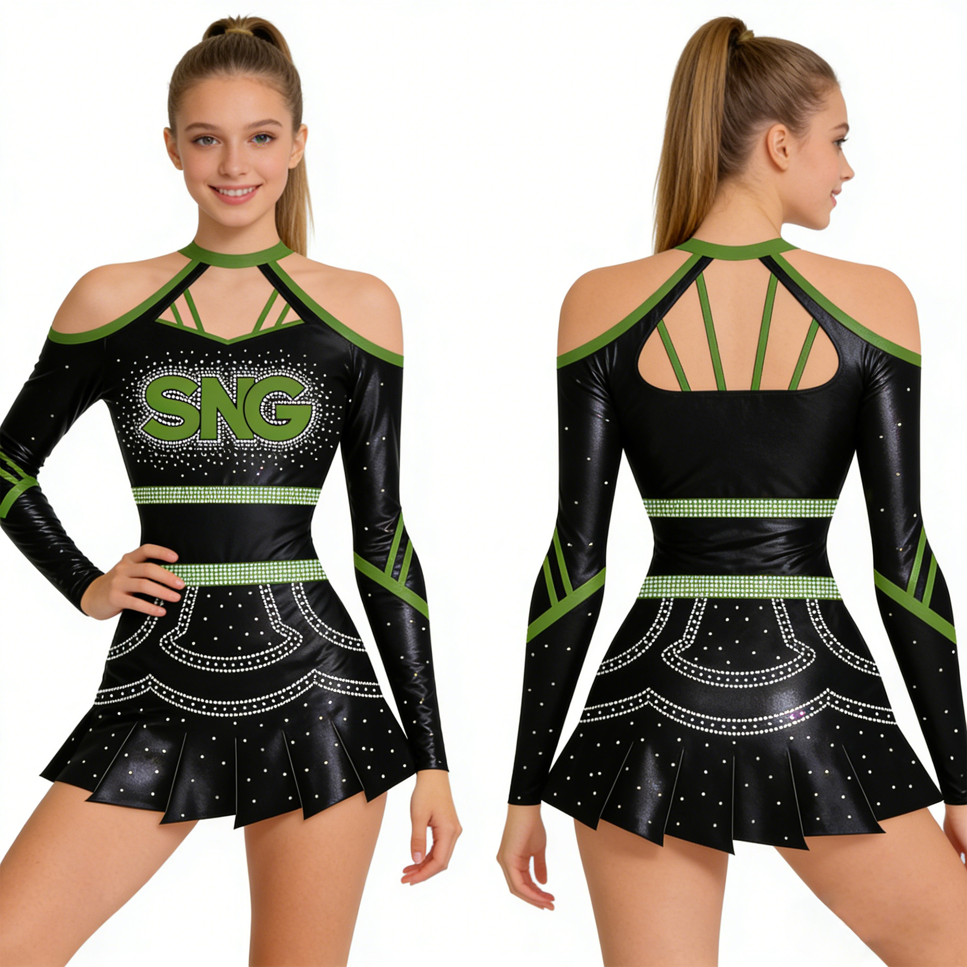 School Cheer Uniforms Varsity Reversible Design High Quality Blank Cheerleading Outfits For Youth Girls