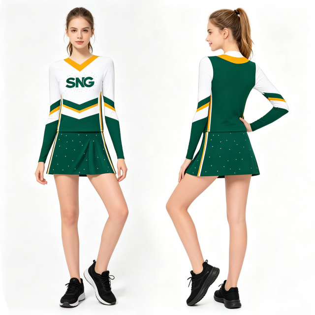 Blank Cheer Uniforms Solid Color Design For Girls Women Custom Printing Cheerleading Team Apparel