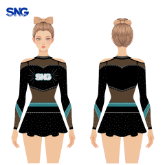 Spandex Cheer Uniforms High Stretch Material Perfect Body Fit For Youth Girls Cheerleading Training Wear