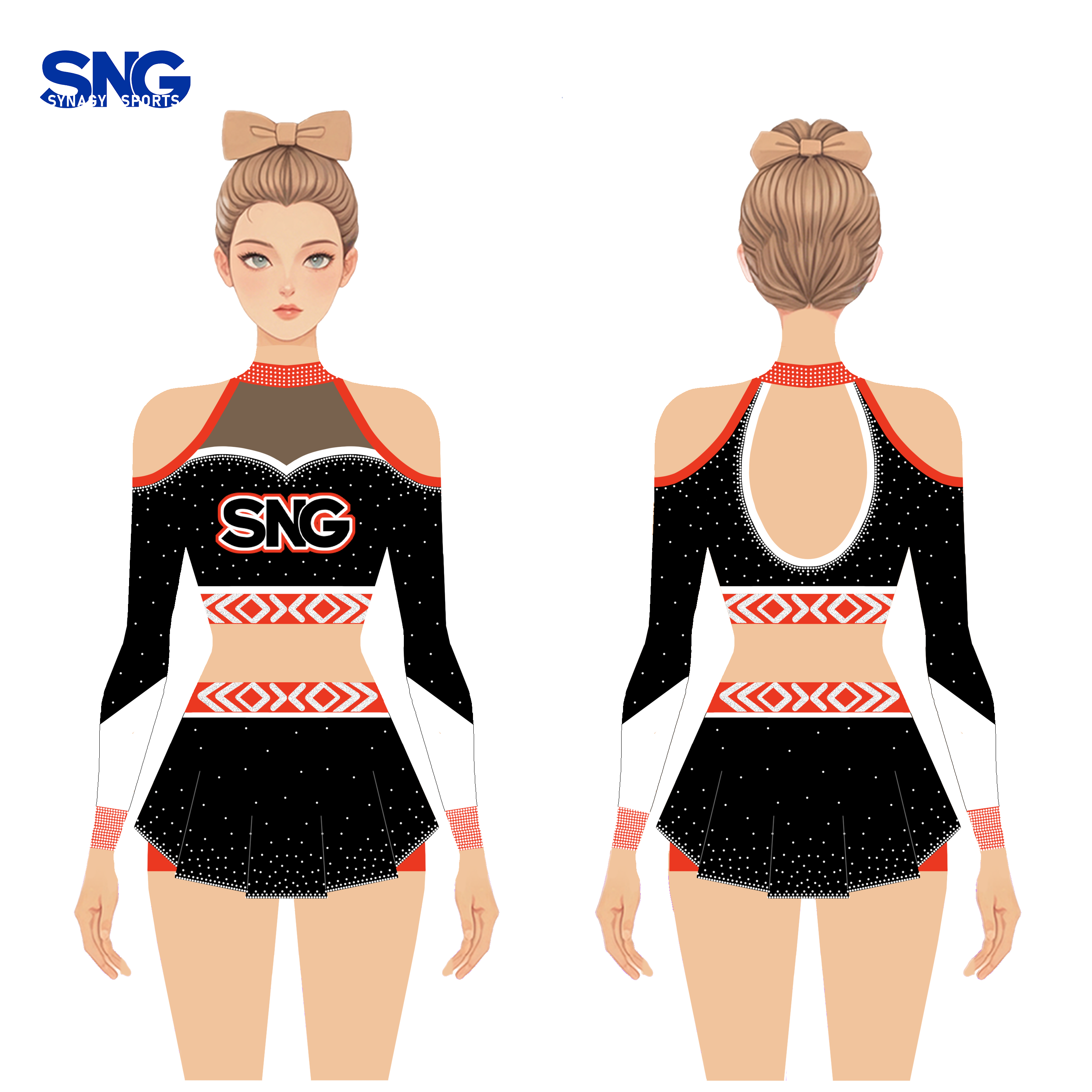 Design Cheerleading Uniforms Custom Logo Pattern Service Personalized Outfits For Youth Cheerleading Squad