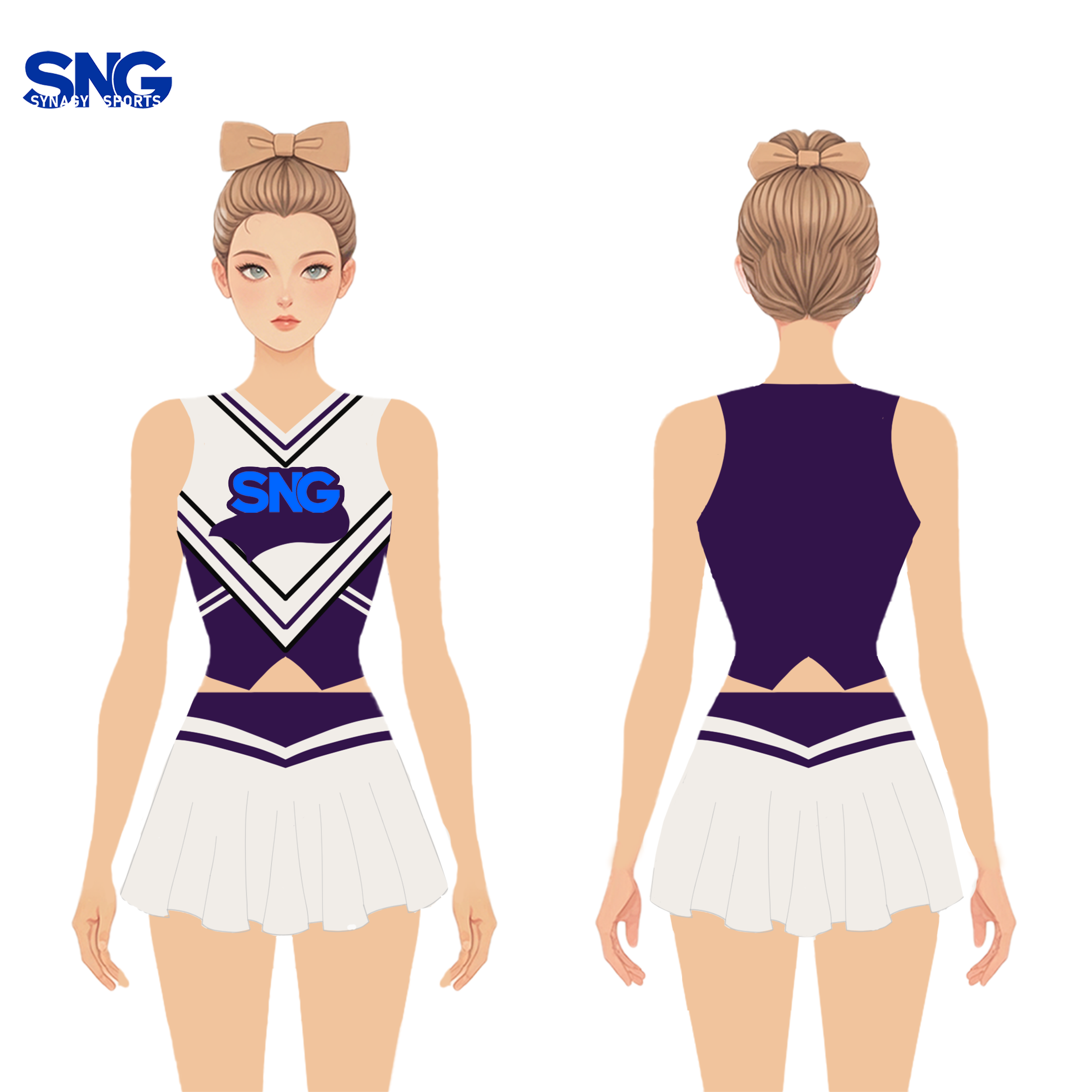 Maroon Gold Cheerleading Uniforms Flintstone Style Pleated Jagged Cut Skirt Kids Youth Sideline Cheer Apparel