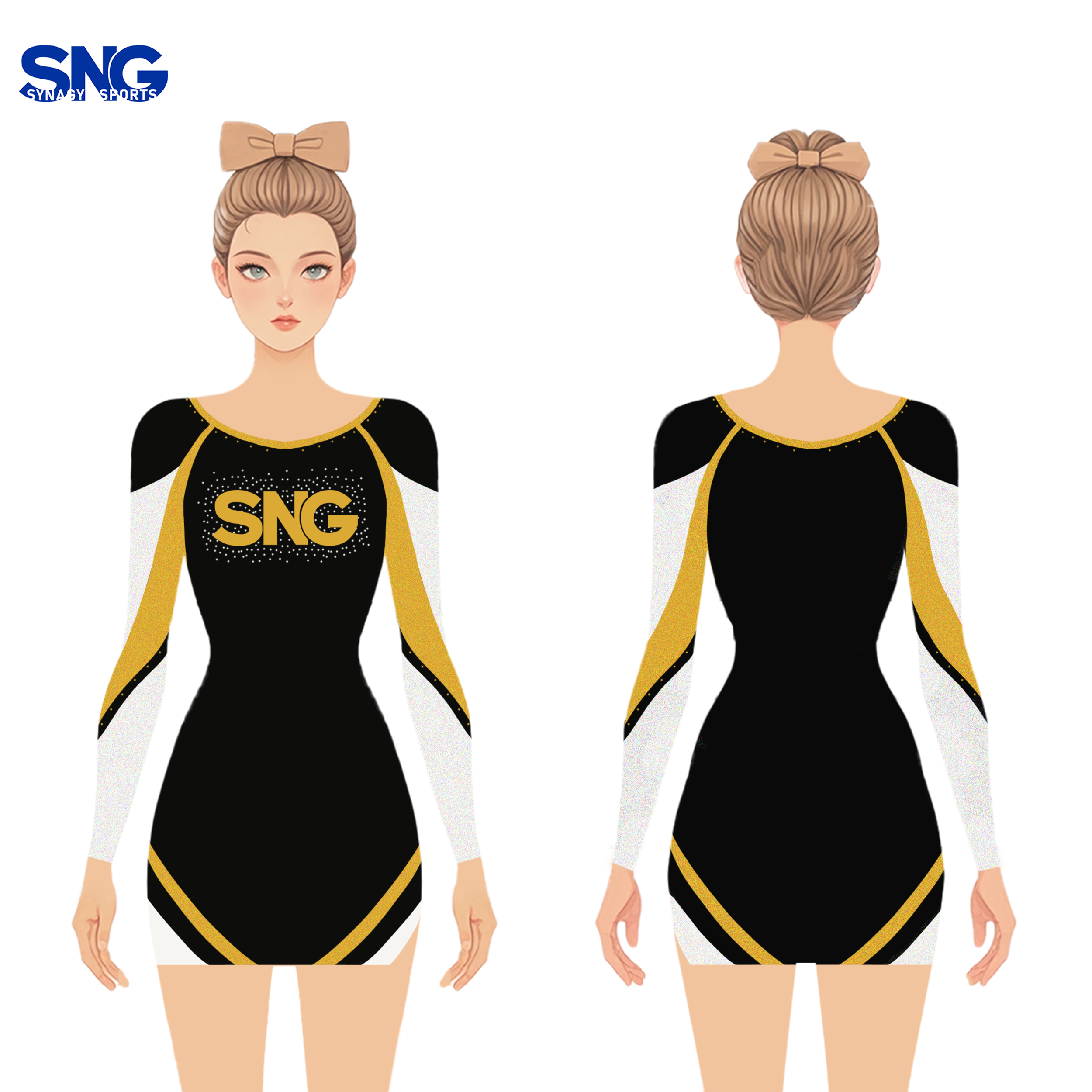 Youth Custom Cheerleading Uniforms Flintstone Style Pleated Jagged Cut Skirt Maroon Gold Team Color Outfits