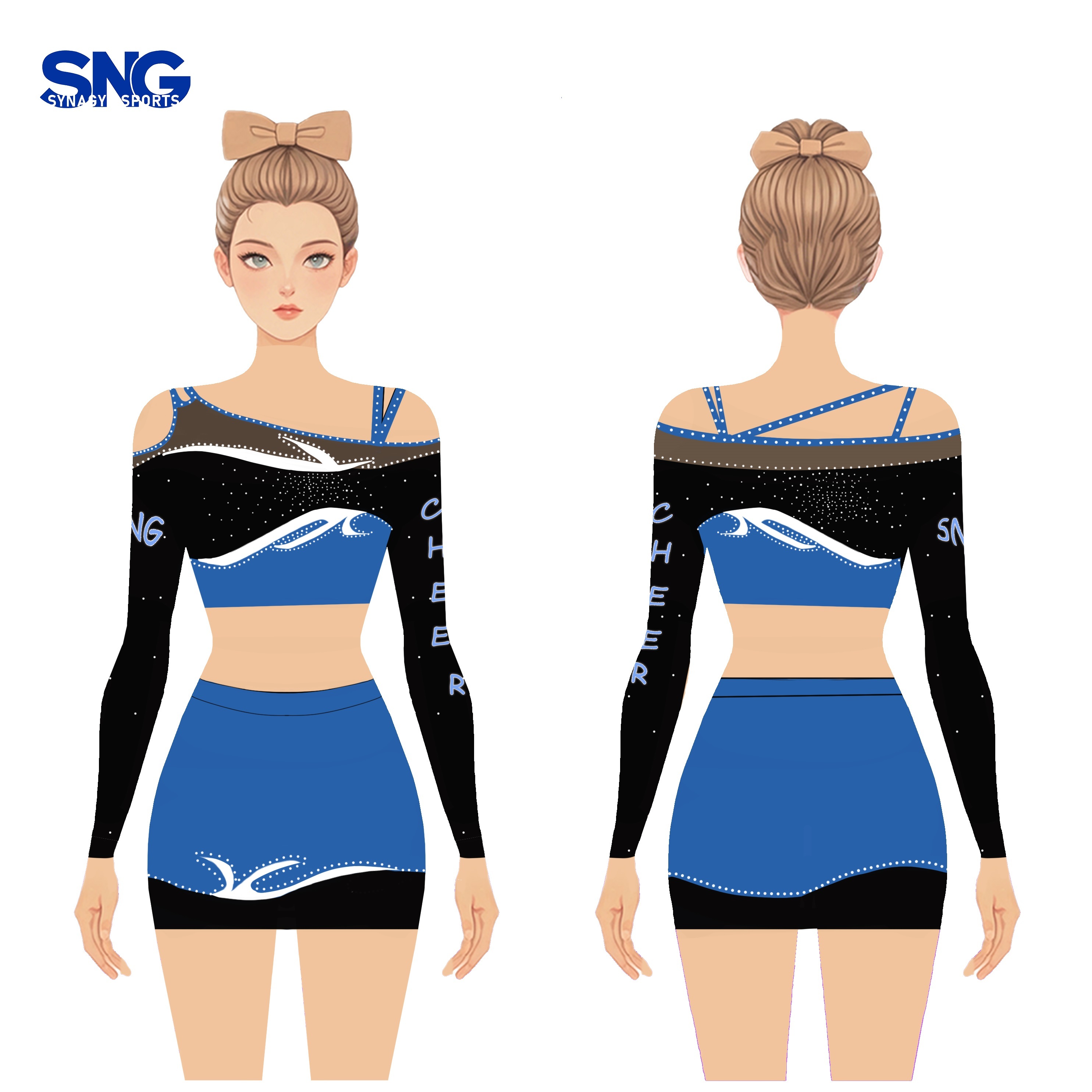 Custom Made Cheerleading Uniforms Personalized Design Youth Kids Cheer Wear