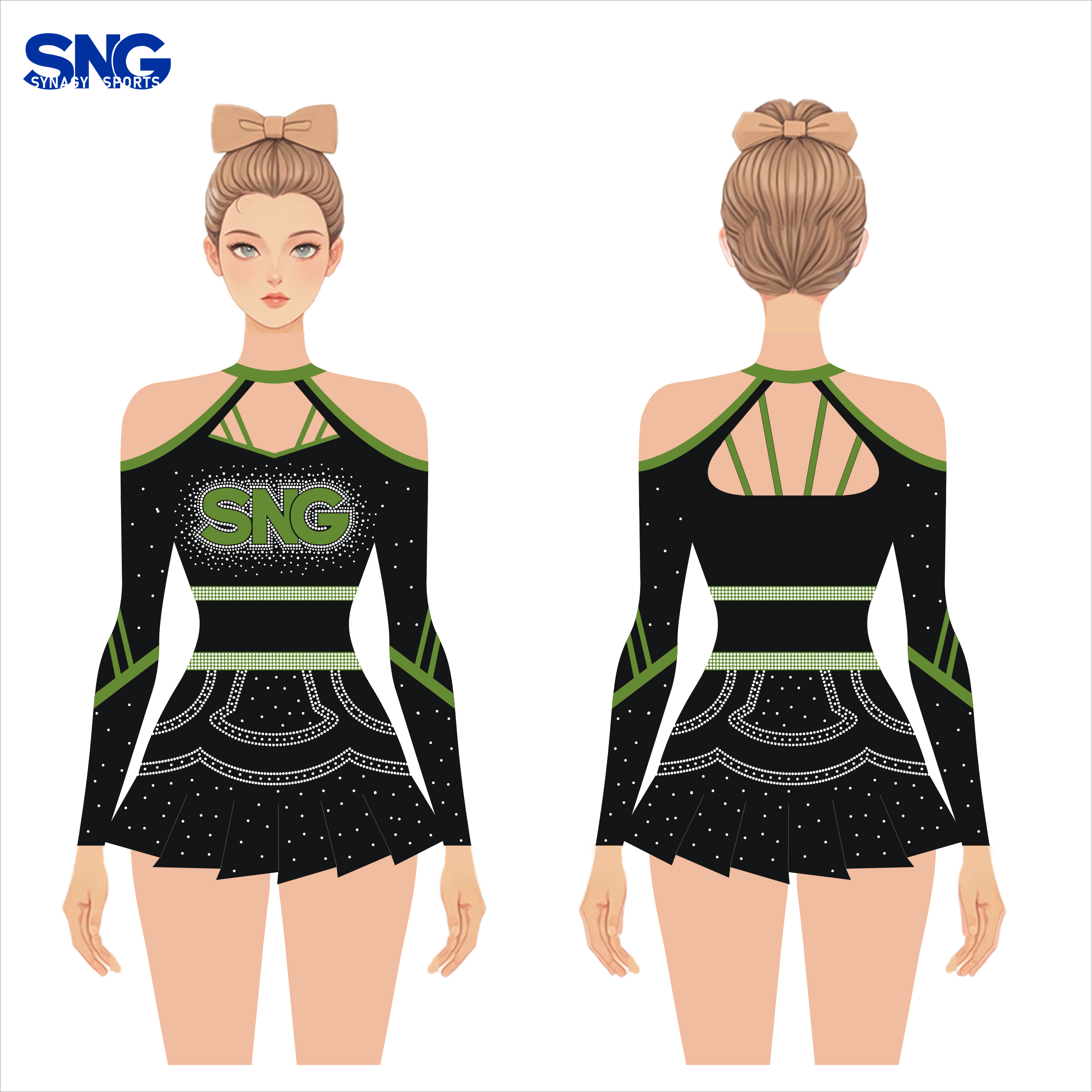 School Cheer Uniforms Varsity Reversible Design High Quality Blank Cheerleading Outfits For Youth Girls