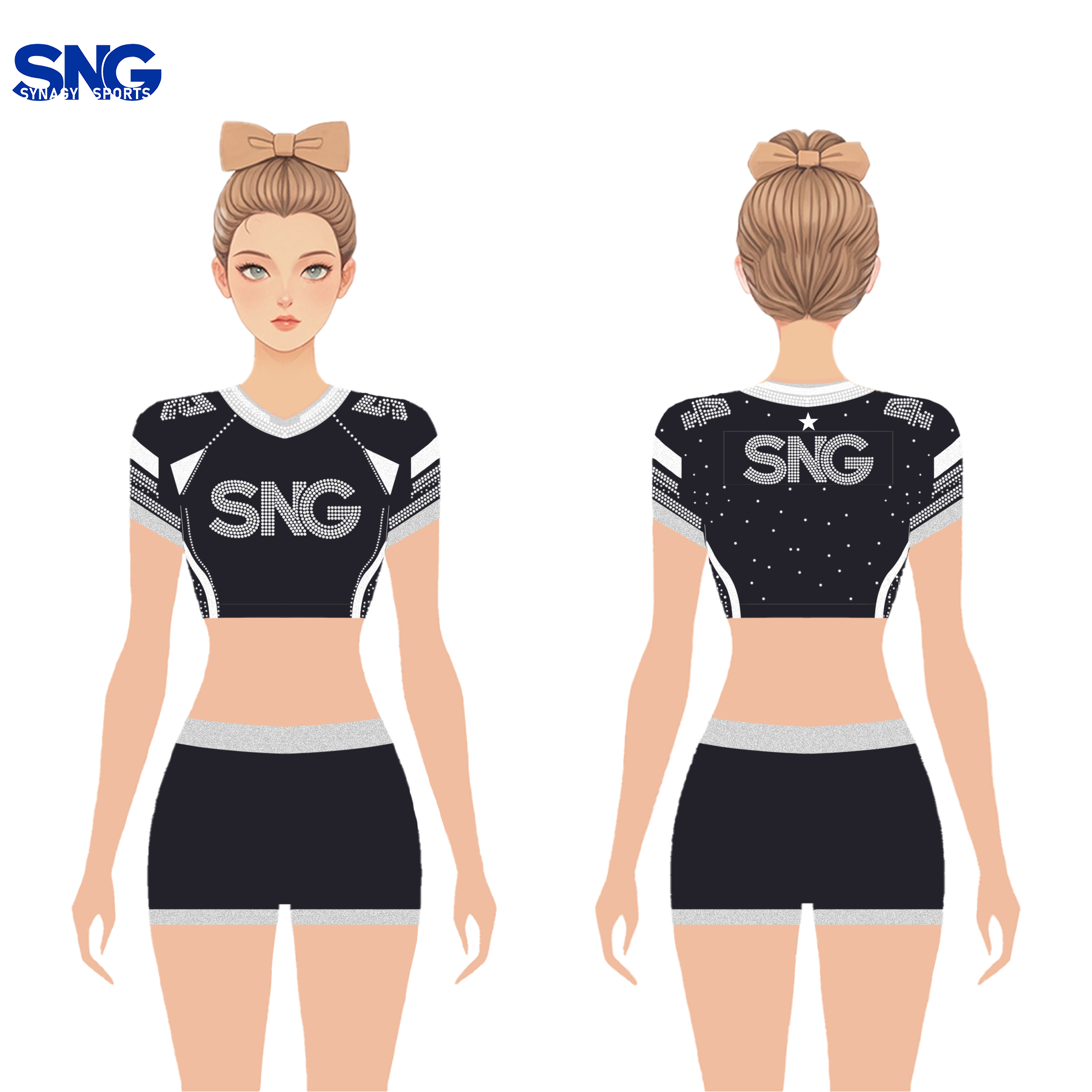 School Cheer Uniforms Varsity Style Classic Design For Youth Girls Game Day Cheer Events