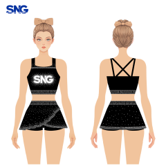 Cheerleading Practice Wear Set Lightweight Material Shorts Top Combo For Kids Youth Training Sessions