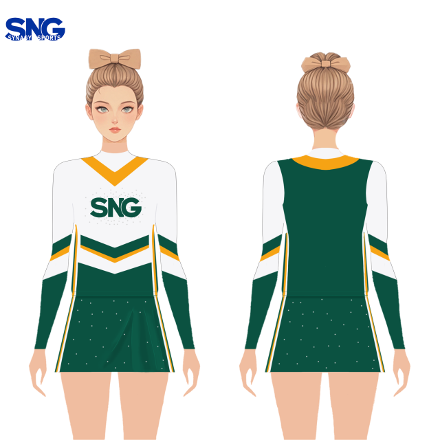 Blank Cheer Uniforms Solid Color Design For Girls Women Custom Printing Cheerleading Team Apparel