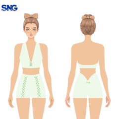 Youth Cheer Practice Uniforms Comfortable Material Breathable Cheerleading Outfits
