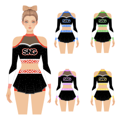 Custom Allstar Cheer Uniforms With Bling Orange White Grey High Quality Professional Cheer Apparel