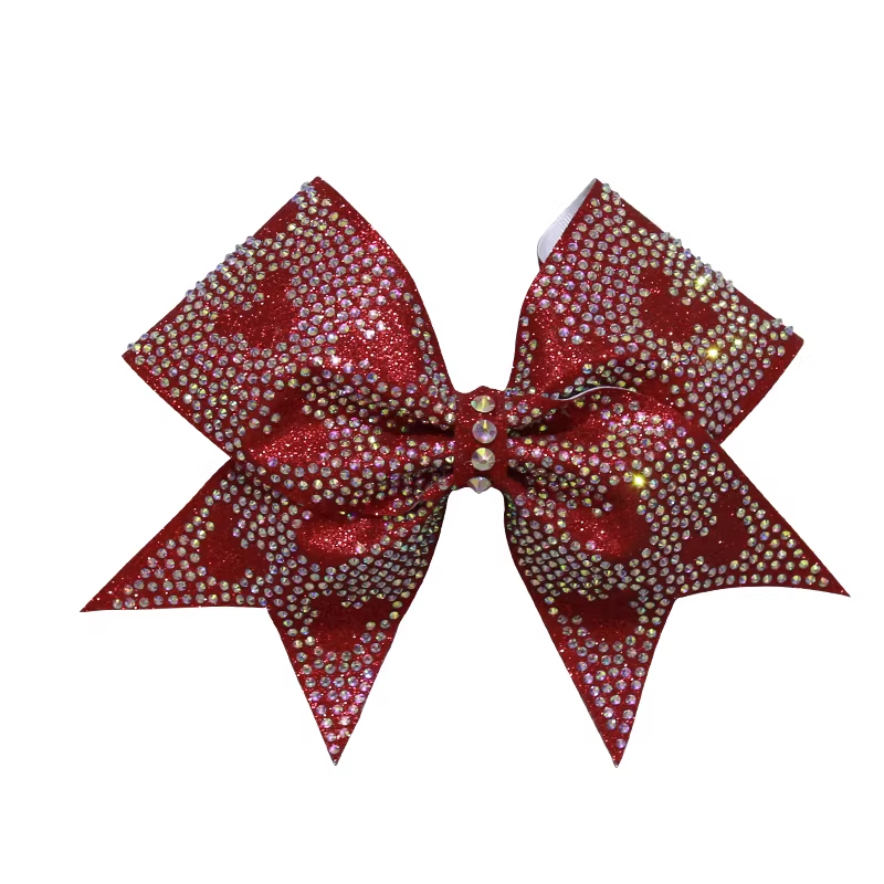 Wholesale Sports Bra With Bow Cheer Apparel Matching Rhinestone Cheer Bow Bulk Team Accessories