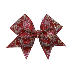 Wholesale Sports Bra With Bow Cheer Apparel Matching Rhinestone Cheer Bow Bulk Team Accessories