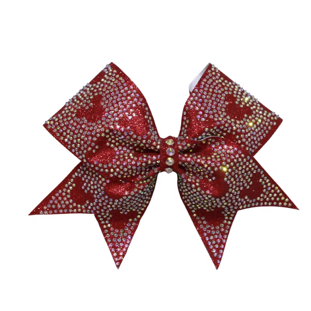 Wholesale Sports Bra With Bow Cheer Apparel Matching Rhinestone Cheer Bow Bulk Team Accessories