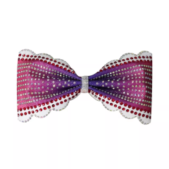Pink Cheer Bows Teardrop Rhinestone Transfer Custom Wolves Theme For Cheer Competition Uniforms