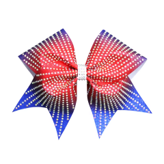 Cheer Competition Bows Teardrop Rhinestone Design Hot Pink Glitter Custom Wolves Team Style Wear