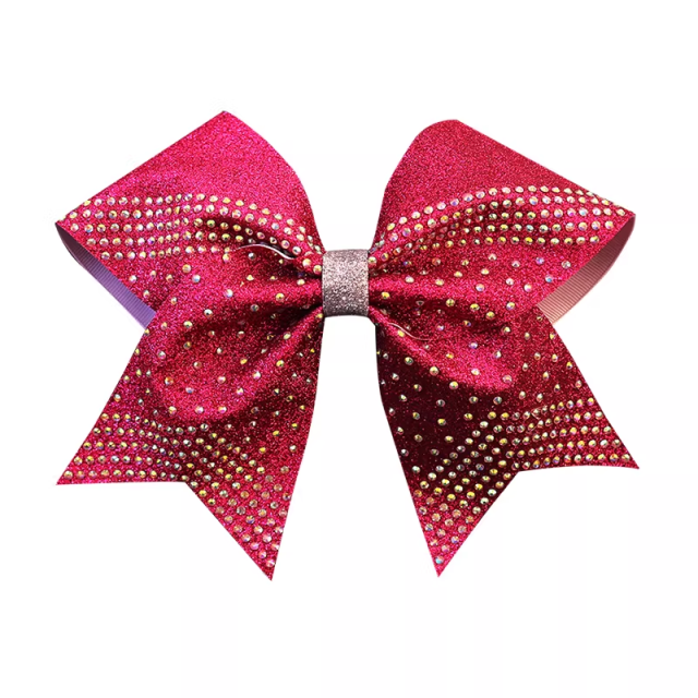Teardrop Rhinestones Cheer Bow Transfer Template Wolves Design Turquoise Color For Cheer Competition Bows