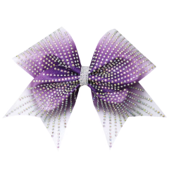 Pink Glitter Cheer Bows With Teardrop Rhinestones Custom Wolves Style For Cheer Competition Wear