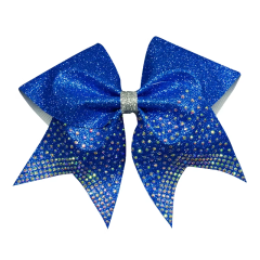 Customized Flat Cheer Bows Rhinestone Embellished For Cheerleader Costume Team Performance Accessory