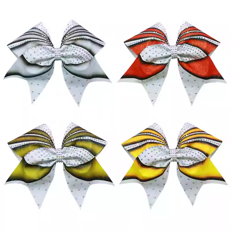Cheer Bow Edge Rhinestone Transfers Diy Template For Handmade Cheerleading Hair Bow Decors