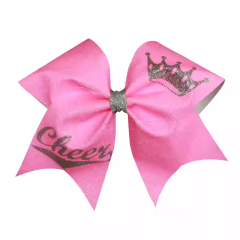 Cheerleader Costume Bows Flat Customized Style With Rhinestone Transfers For Cheer Team Events