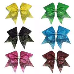 Customized Flat Cheer Bows Rhinestone Embellished For Cheerleader Costume Team Performance Accessory