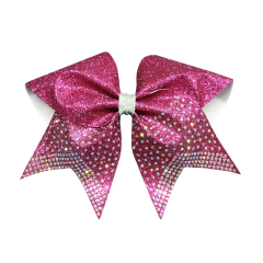 Sports Bra With Bow Cheer Apparel Matching Rhinestone Cheer Bow For Team Competition Outfits